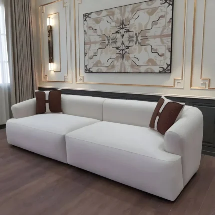 Opulence Modular White Plush Sectional Sofa