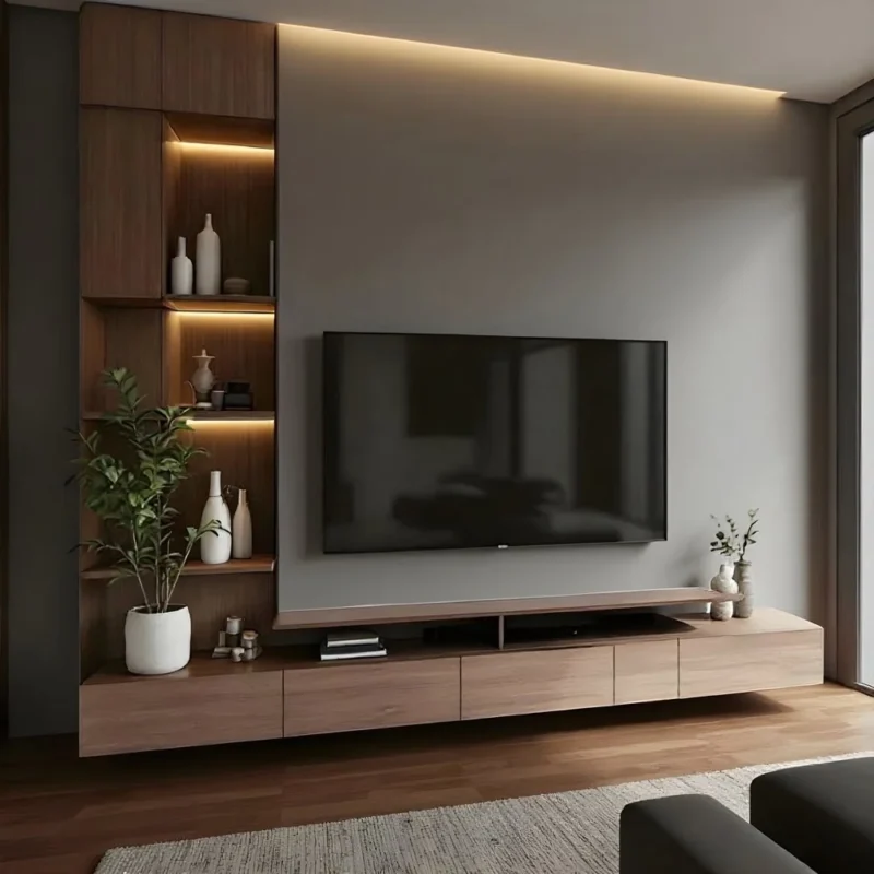 Sleek LED TV Wall Unit