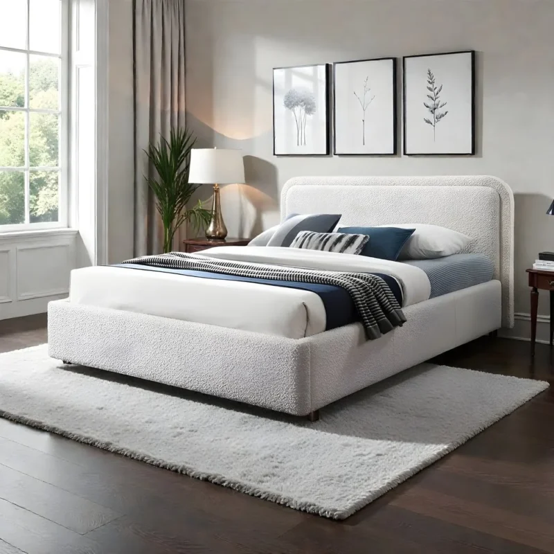 CloudHaven Bouclé Platform Bed