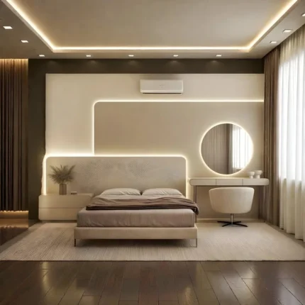 Lumina Beige Modern Platform Bed