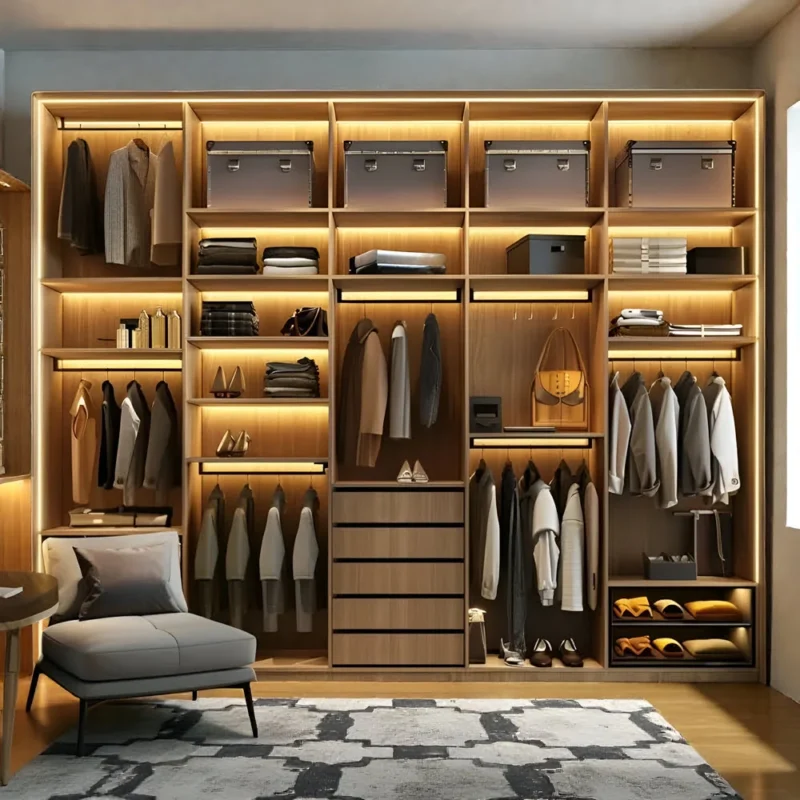 Modern LED Illuminated Closet System