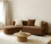 Brown Chaise Sofa for Modern Living Room